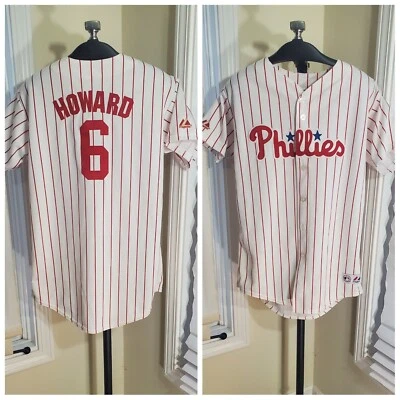 Футболка Majestic MLB ⚾️ Philadelphia Phillies No6 Howard Stitch Sewn молодежная размер XL  - Изображение 1 из 4
