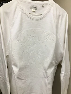 Sudadera Para Hombre Diesel S-ORE Calce Regular Blanca Talla XL Logo Mohawk Repujado Foto 1 de 4