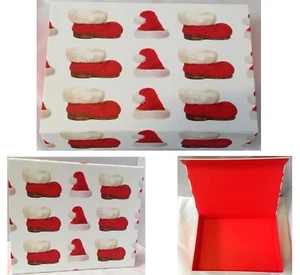 CHRISTMAS GIFT BOX LUXURY FOLDING GIFT BOX SANTA HAT & BOOTS BOX NEW - Picture 1 of 2