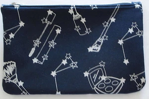 IPSY Makeup Cosmetic Bag Blue with Silver Print "Starlet" November 2016 - Picture 1 of 2
