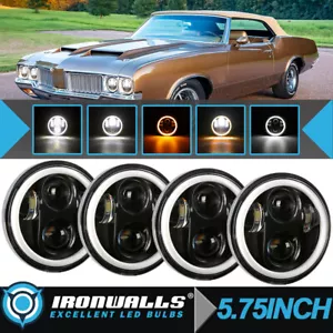 4PCS 5 3/4" 5.75" LED Headlights HI/LO DRL for Oldsmobile 442 98 F85 Cutlass - Foto 1 di 12