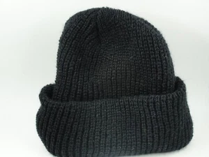 Sombrero de invierno tejido vintage gorro gorra negro difuso. - Imagen 1 de 3