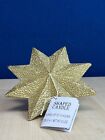 Christmas 3D Star Shaped Candle 8 point Decoration Ornament White-Gold Candles