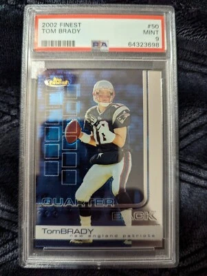 2002 1st Year Finest TOM BRADY PSA 9 GOAT #50 Patriots Buccaneers Football Mint - Image 1 of 2
