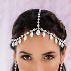 Damen Kopfkette Stirn Strass Quaste Perle Schmuck Metall Haarkette 21931