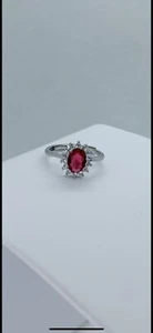 Anello Donna Modello  Kate  Colore Rosso   In Argento  925 Regalo Eventi - Foto 1 di 1