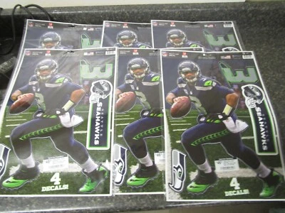 Lote de 6 CALCOMANÍAS MULTIUSOS REUTILIZABLES Russell Wilson #3 Seattle Seahawks Foto 1 de 3