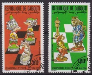 Djibouti gestempeld 1986 used 477-478 - Schaken / Chess (K076) - Picture 1 of 1