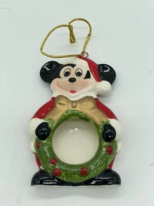 Vintage 1985 Mickey Mouse Christmas Wreath Ornament Photo Frame - Picture 1 of 4
