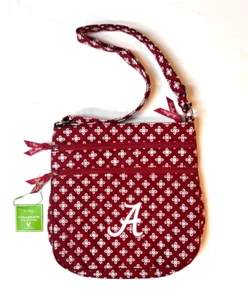 Vera Bradley Triple Zip Hipster Crossbody Bag ALABAMA UA Crimson Roll Tide NEW - Picture 1 of 5