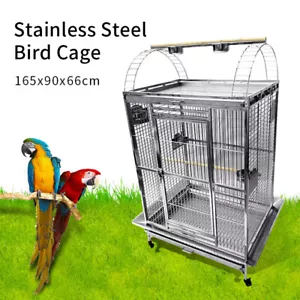 SUS201 Stainless Steel Parrot Cage 100x75x170cm Play Top Bird Cage Macaw Cage - Picture 1 of 17