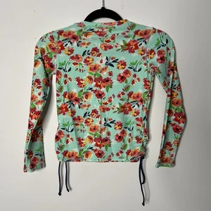 RUFFLE BUTTS Girls Floral Rash Guard Swim Shirt Top Size 10 Beach Pool - Picture 1 of 6