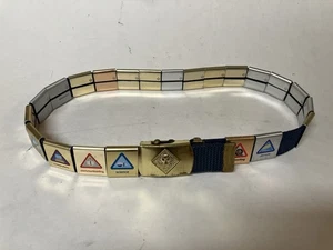 Boy Scout Cub Scouts Belt with 22 Metal Belt Loops Achievement Medallions - Picture 1 of 3