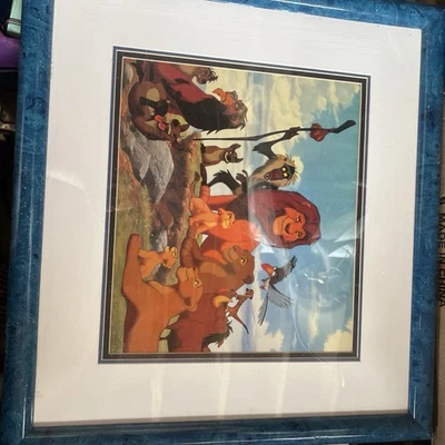 Disney Rey León Raro Elenco Principal Todo en Uno Sericel 1994 18 1/2" x 20" Enmarcado  Foto 1 de 4