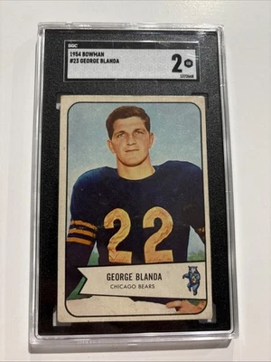 Hermosa tarjeta Bowman #23 1954 George Blanda Rookie Hof - SGC 2 bajo calificación Foto 1 de 2