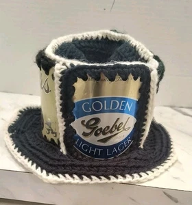 Vintage 1970’s Era Beer Can Crochet Hat Black Label Goebel Coors Budweiser  - Bild 1 von 5