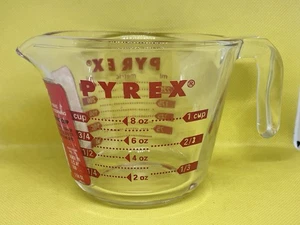 Pyrex One Cup Glass Measuring Cup Metric/ Ounces W/ Red Letters #508 USA - Picture 1 of 6