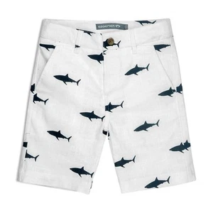 Appaman Boys Great White Shark Shorts Beachy Classis Coastal White Sz 7 - Picture 1 of 9