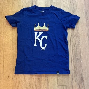 Camiseta Kansas City Royals 47 Marca MLB Azul Talla Pequeña Niños KC Crown Usada en Excelente Condición - Imagen 1 de 4