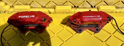 Juego de pinzas de freno delanteras izquierda y derecha Porsche 964 911 ROJO OEM 89-94 con pastillas  Foto 1 de 4