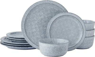 Pfaltzgraff 12pc Blooming Meadow Dinnerware Set, Blue, Plates & Bowls for 4 - Image 1 of 4