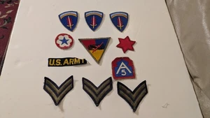 Lot of 11 WWII & Vintage US Army Patches, 5th, 6th, Armord, Svs, branch, Stripes - Picture 1 of 4