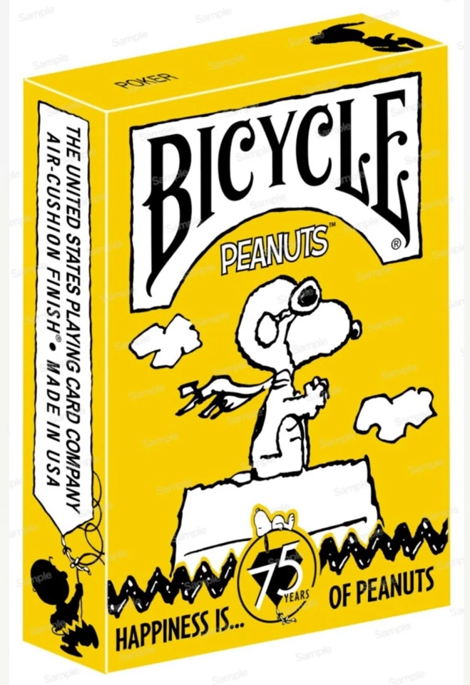 PEANUTS 75th  Bicycle Playing Cards Snoopy New Anime 56 US Made 4 Joker - Image 1 of 3