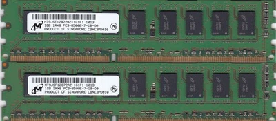 2GB 2x1GB MICRON PC3-8500E DDR3-1066 ECC MT9JSF12872AZ-1G1F1 SERVER RAM KIT DIMM - Image 1 of 2