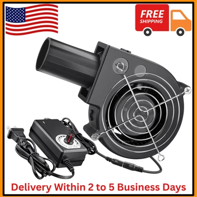 97Mm X 33Mm BBQ Blower Fan 12V with 120V – 240V AC Plug Variable Speed Controlle - Image 1 of 4