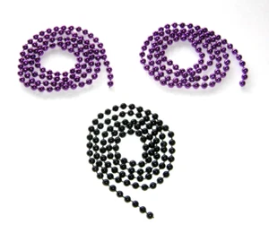 Halloween Dekorationen Lila und Schwarz Girlande Perlen 6 mm 96 Zoll Insgesamt - Bild 1 von 3