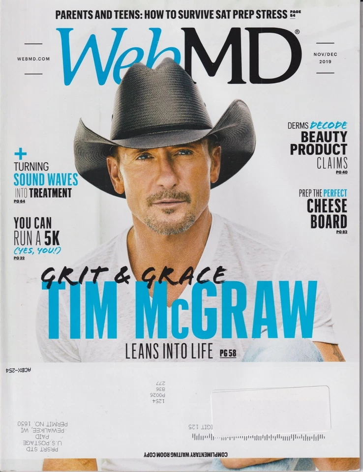 Web MD  November December 2019 Grit and Grace Tim McGraw Leans Into Life (Magazi - Image 1 of 1