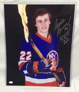Mike Bossy Signed 16x20 with JSA Cert and Inscription - Picture 1 of 4