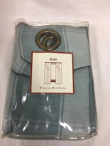 New Renaissance Home Fashions Shelton Grommet Panel - plaid blue 56 x 95 - Picture 1 of 2