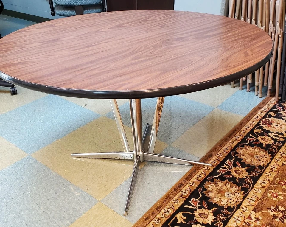 Mesa de comedor redonda retro Coaster 2388 - Cromo/Blanco Foto 1 de 1