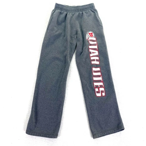 University of Utah Utes Mens Size Small Gray Straight Leg Sweatpants NCAA Logo Cover