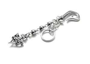 NEW! 100% AUTH TRAVIS WALKER DOUBLE CROSS 925 SILVER SCARED HEARTS KEY RINGS - Picture 1 of 12