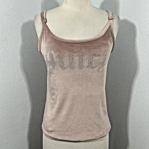 Juicy Couture Top Womens XL Blush Logo Rhinestone 90s Y2K - Picture 1 of 7