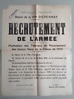 AFFICHE ANCIENNE GUERRE 14-18 WWI WW1 Militaria Recrutement 1913 Arme Epernay