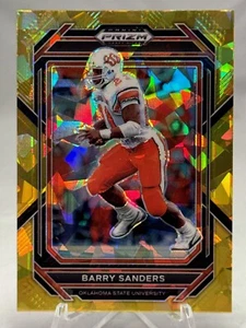 2023 PRIZM DRAFT PICKS GOLD ICE PRIZM BARRY SANDERS DETROIT LIONS - Picture 1 of 2