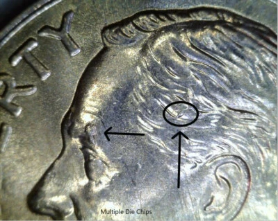 2016 P Roosevelt Dime with multiple die chips - Image 1 of 3