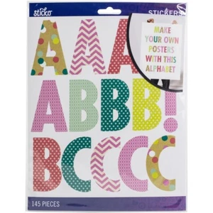 STICKO ALPHABET STICKERS - BRIGHT MULTI FUTURA - X LARGE - 10 SHEETS - 7 cm - Picture 1 of 2