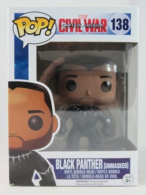 Marvel Funko Pop - Black Panther (Unmasked) -Captain America: Civil War- No. 138 - image 1 of 4