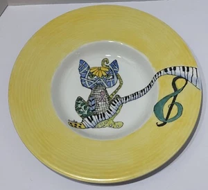 Varick Café Porcelana Gatito Gato Piano Cola Tazón Bandeja Plato Musical 13-3/16”¡LEER! - Imagen 1 de 20