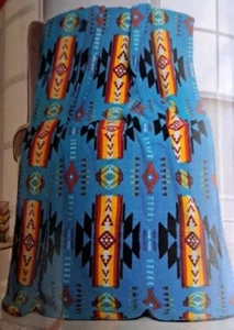 Nueva manta de regalo reversible nativa turquesa 50x60 suroeste azteca polar - Imagen 1 de 2