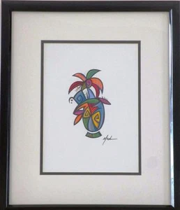 G Mena Blumenvase - Studie II signiert Frmd Original Acryl bunt lebendige Kunst - Bild 1 von 4