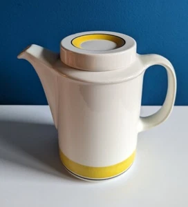 VTG MID CENTURY ARABIA FINLAND FAENZA YELLOW STRIPE COFFEE TEAPOT MOD 60s RARE - Picture 1 of 8