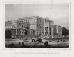 BERLIN: Palais des Kronprinzen. Stahlstich Kurz um 1880 - Picture 1 of 1