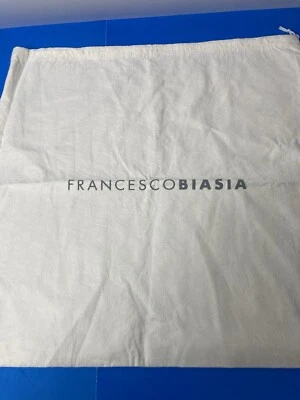 Francesco BIASIA Blanco Cordón Bolsa para el Polvo Cubierta Cartera Bolso de Mano 19.5" x 19" Usado en Excelente Condición Foto 1 de 4