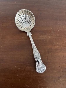Lovely Antique Silver Plated Queens Pattern Sugar Sifting Spoon - Picture 1 of 9