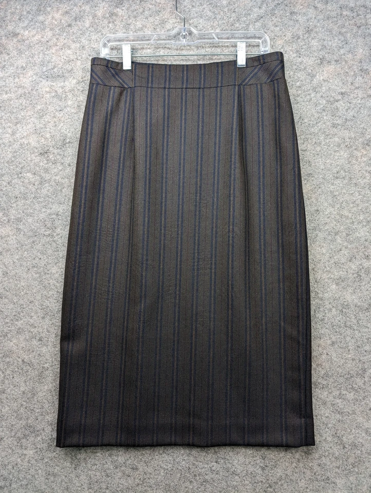 Falda Pendleton Mujer 10 Marrón Rayas Sarga Lana Hasta la Rodilla Recta y Lápiz Foto 1 de 4